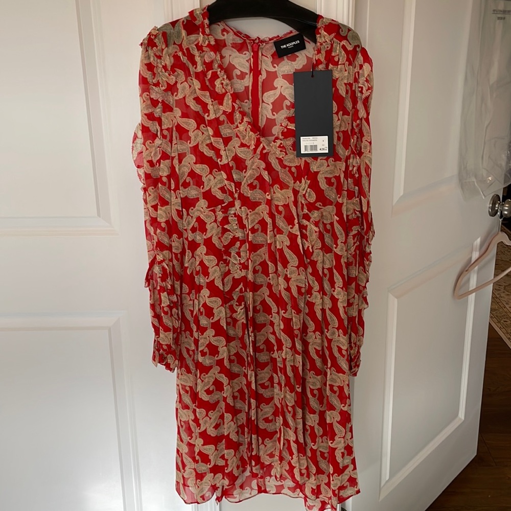 The Kooples paisley print dress with separate satin slip dress lining